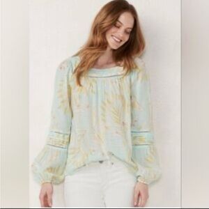 LC Lauren Conrad Pastel Floral Blouse